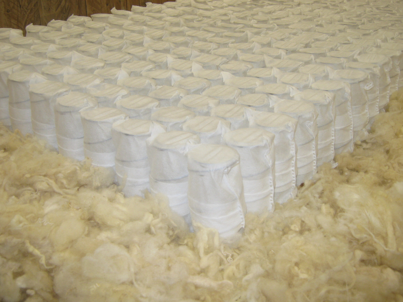 colchón de muelle ensacado con lana de oveja